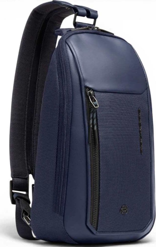 PIQUADRO Piquadro Monospalla S143 Unisex Blu in Pelle e Tessuto con Porta iPad mini - 4