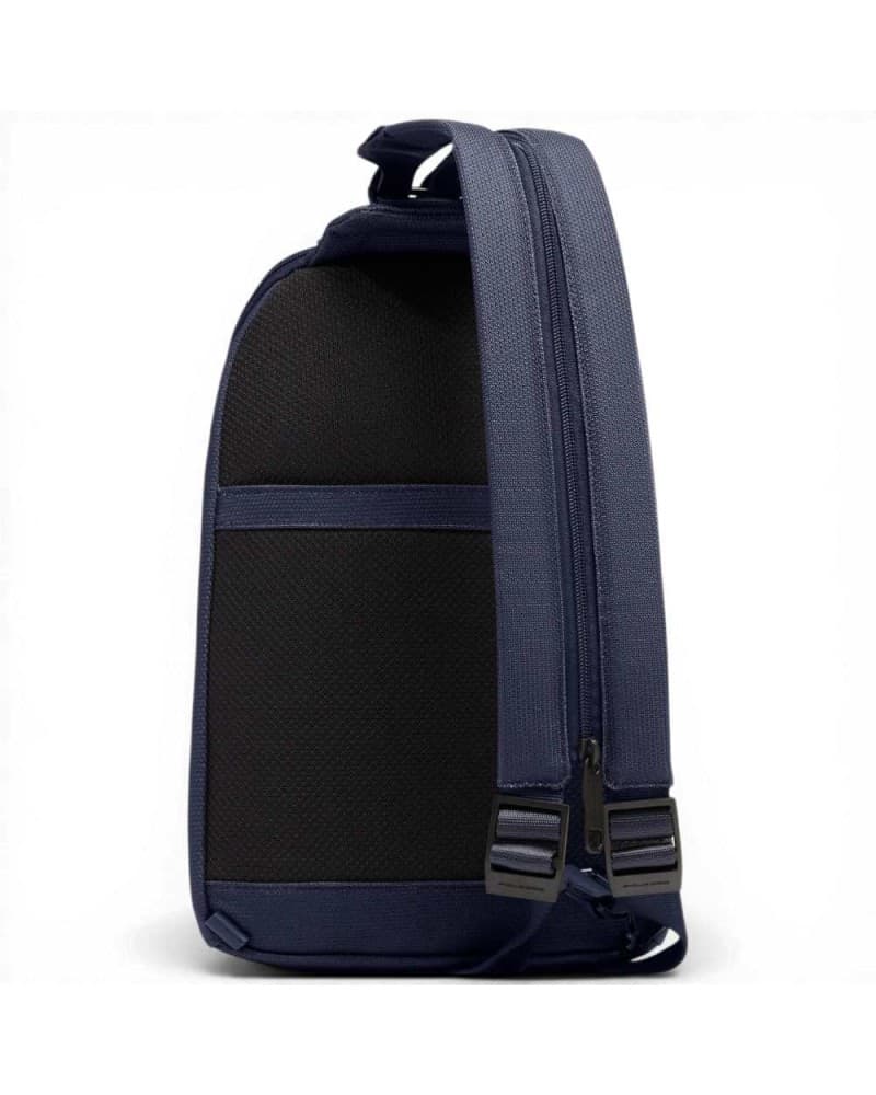 PIQUADRO Piquadro Monospalla S143 Unisex Blu in Pelle e Tessuto con Porta iPad mini - 5