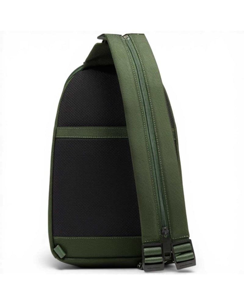 PIQUADRO Piquadro Monospalla S143 Unisex Verde in Pelle e Tessuto con Porta iPad mini - 3