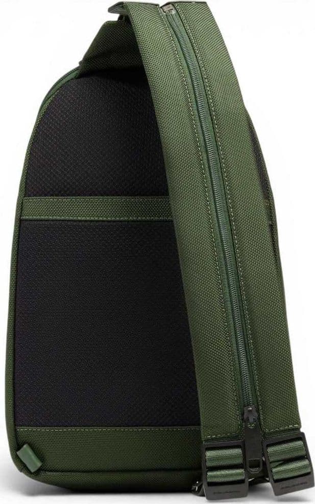 PIQUADRO Piquadro Monospalla S143 Unisex Verde in Pelle e Tessuto con Porta iPad mini - 4