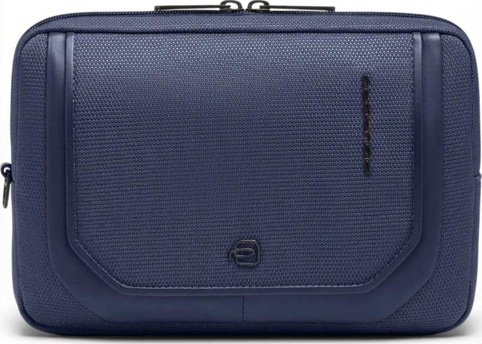 PIQUADRO Piquadro Pochette S143 Donna Blu in Pelle e Tessuto con Tracolla Removibile - 2