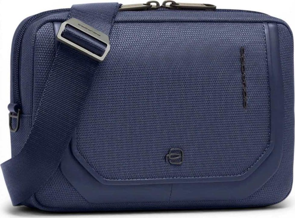 PIQUADRO Piquadro Pochette S143 Donna Blu in Pelle e Tessuto con Tracolla Removibile - 4
