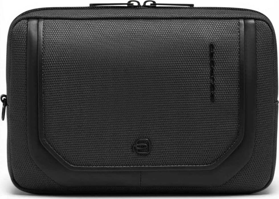 PIQUADRO Piquadro Pochette S143 Donna Nero in Pelle e Tessuto con Tracolla Removibile - 2