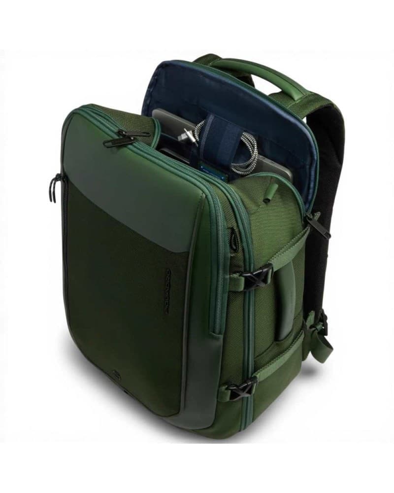 PIQUADRO Piquadro Zaino Bagmotic Pro Unisex Verde in Pelle e Tessuto con Porta PC 15.6'' e iPad - 5