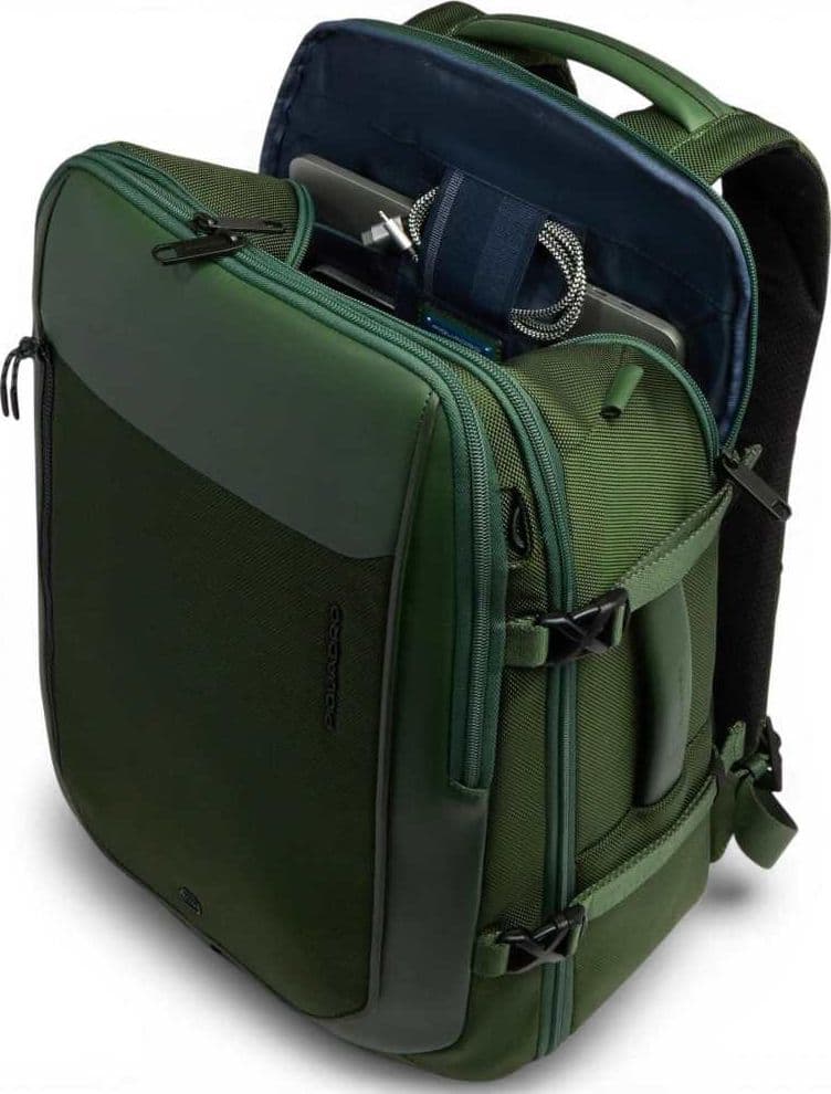 PIQUADRO Piquadro Zaino Bagmotic Pro Unisex Verde in Pelle e Tessuto con Porta PC 15.6'' e iPad - 6