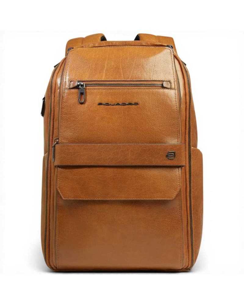 PIQUADRO Piquadro Zaino S141 Uomo Beige in Pelle con Porta PC 14'' e iPad - 9