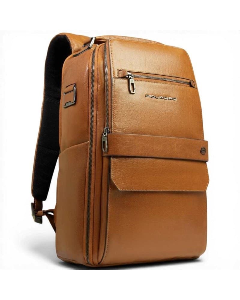PIQUADRO Piquadro Zaino S141 Uomo Beige in Pelle con Porta PC 14'' e iPad - 3