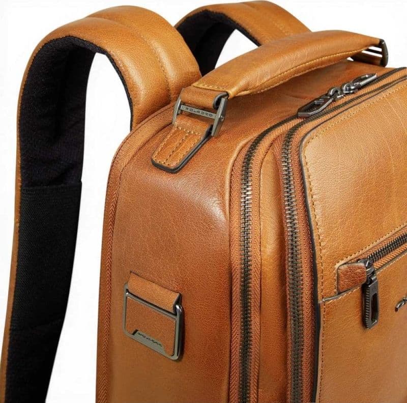 PIQUADRO Piquadro Zaino S141 Uomo Beige in Pelle con Porta PC 14'' e iPad - 7
