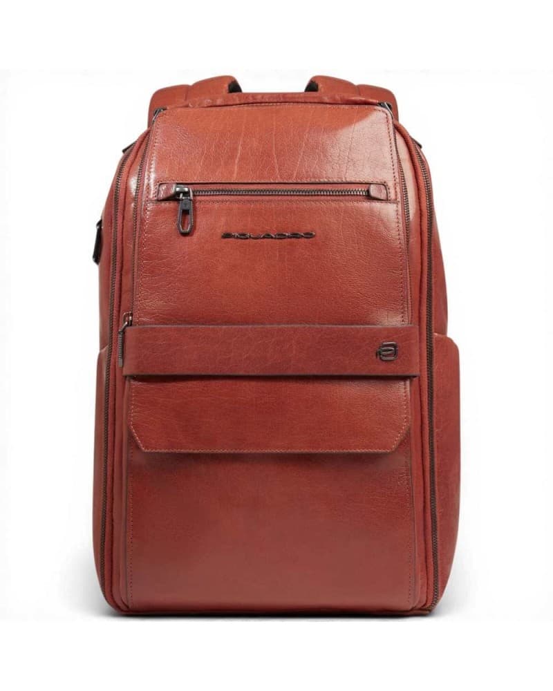 PIQUADRO Piquadro Zaino S141 Uomo Cuoio in Pelle con Porta PC 14'' e iPad - 9