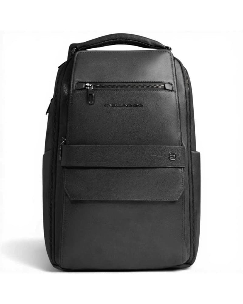 PIQUADRO Piquadro Zaino S141 Uomo Nero in Pelle con Porta PC 14'' e iPad - 7