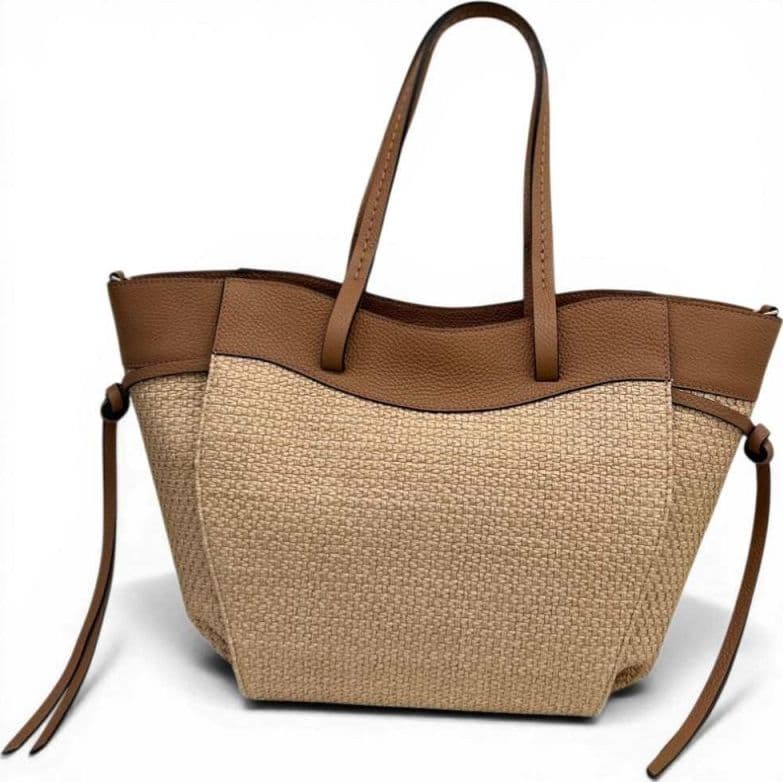 LORISTELLA LorisStella Borsa a mano Donna Naturale Cuoio in Paglia e Pelle - 5