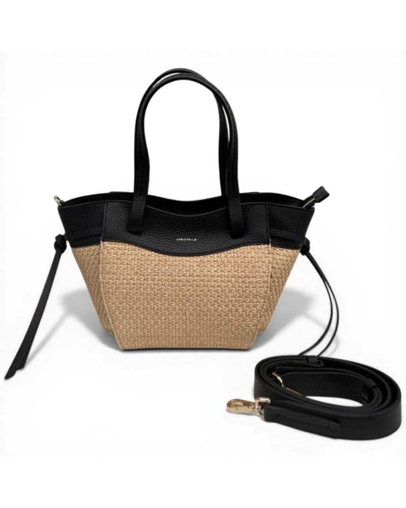LORISTELLA LorisStella Borsa a mano Donna Naturale Nero in Paglia e Pelle - 7
