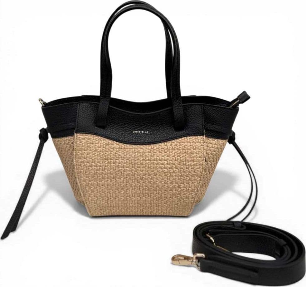 LORISTELLA LorisStella Borsa a mano Donna Naturale Nero in Paglia e Pelle - 2