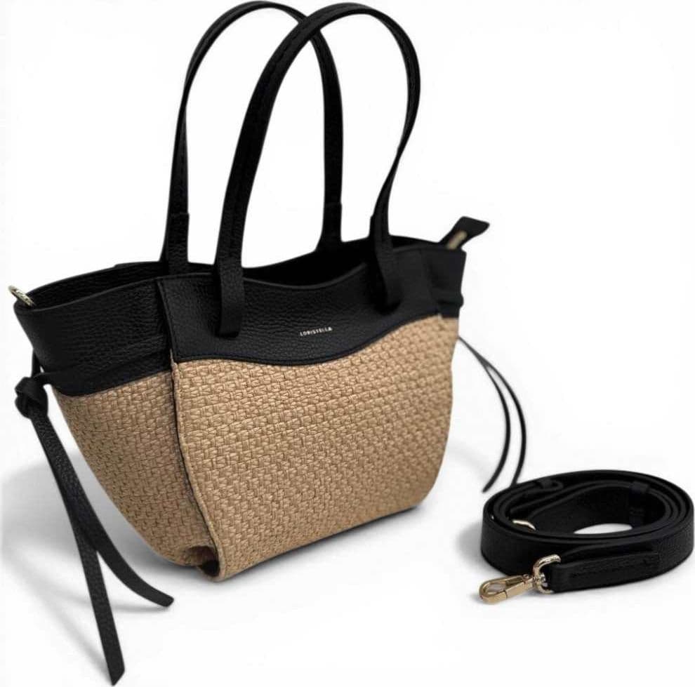 LORISTELLA LorisStella Borsa a mano Donna Naturale Nero in Paglia e Pelle - 4