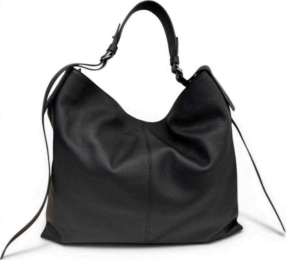 LORISTELLA LorisStella Borsa a mano Giorgia Donna Nero in Pelle Camoscio - 6