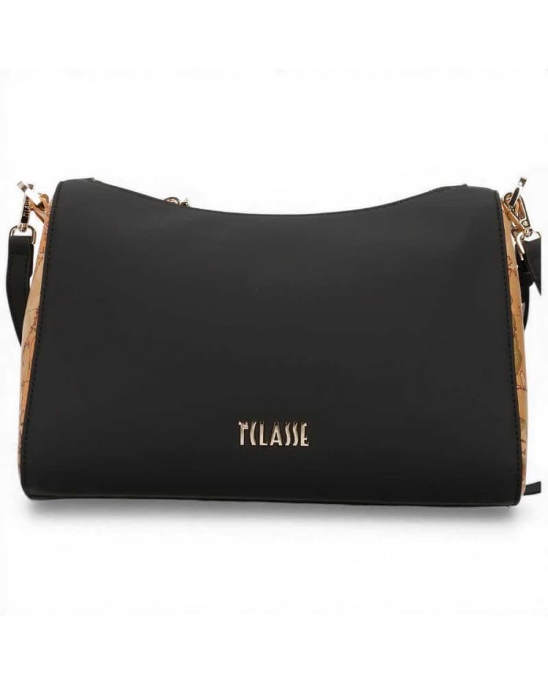 ALVIERO MARTINI 1 CLASSE Alviero Martini 1 Classe Borsa a Spalla Monogram Donna Nero con Logo All-Over e Dettagli Geo - 5