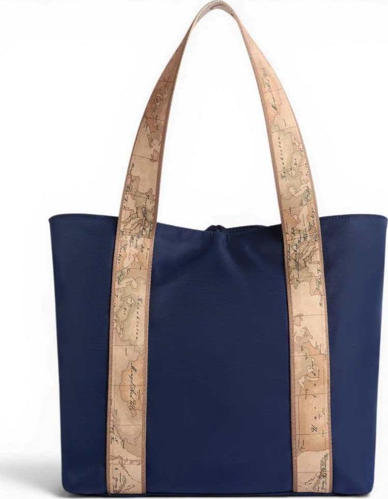 ALVIERO MARTINI 1 CLASSE Alviero Martini 1 Classe Borsa Shopping Reversibile Double Side Donna Blu Notte e Geo Classic - 4