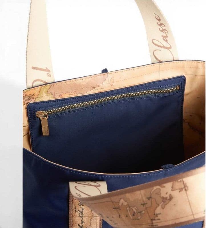 ALVIERO MARTINI 1 CLASSE Alviero Martini 1 Classe Borsa Shopping Reversibile Double Side Donna Blu Notte e Geo Classic - 5