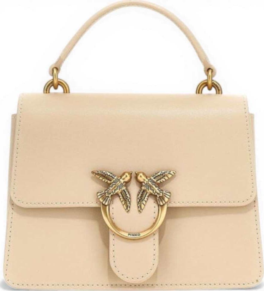 Pinko  Borsa a Mano Love One Top Handle Mini Donna Azzurro in Pelle Seta con Logo Love Birds - 2