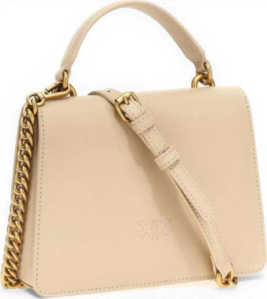 Pinko  Borsa a Mano Love One Top Handle Mini Donna Azzurro in Pelle Seta con Logo Love Birds - 4