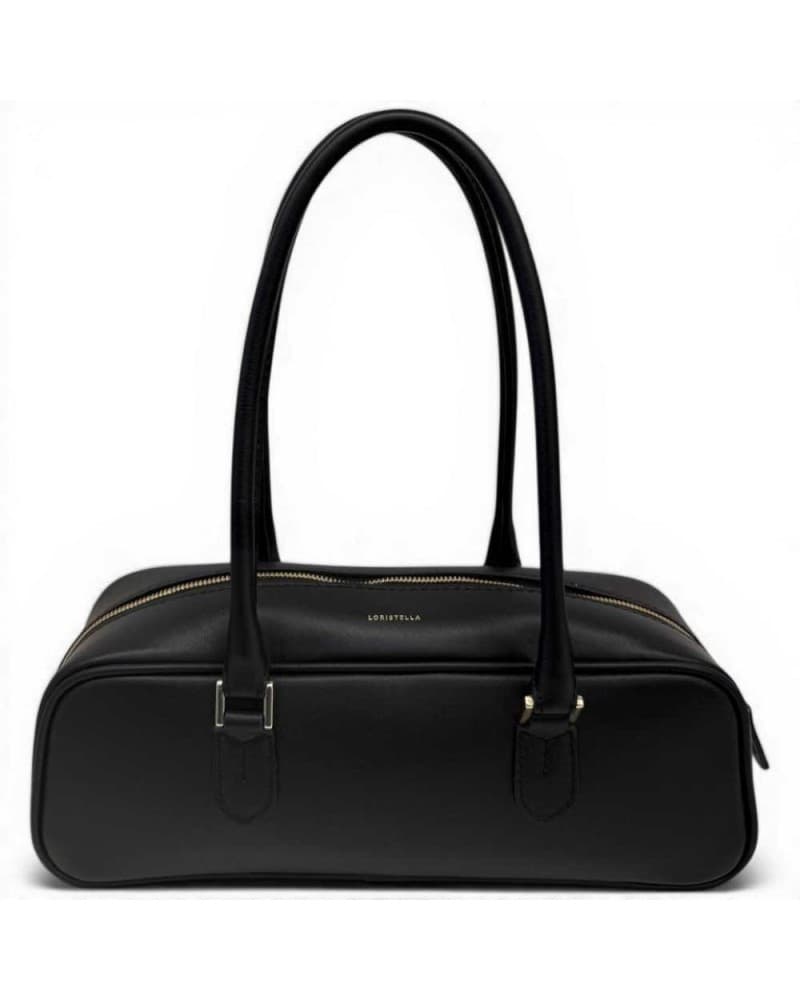 LORISTELLA Loristella Borsa a Mano Linda Donna Nero in Pelle Martellata con Tracolla - 9