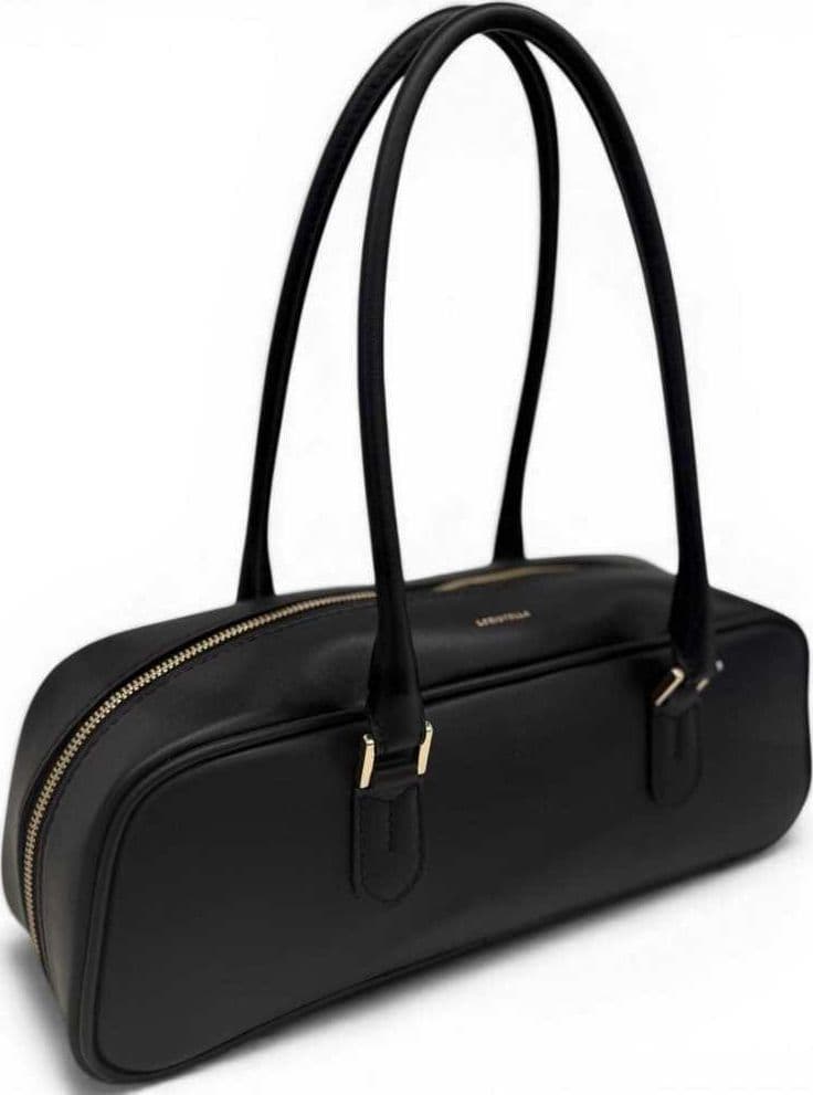 LORISTELLA Loristella Borsa a Mano Linda Donna Nero in Pelle Martellata con Tracolla - 4