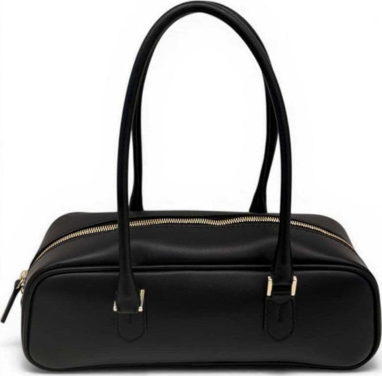 LORISTELLA Loristella Borsa a Mano Linda Donna Nero in Pelle Martellata con Tracolla - 5