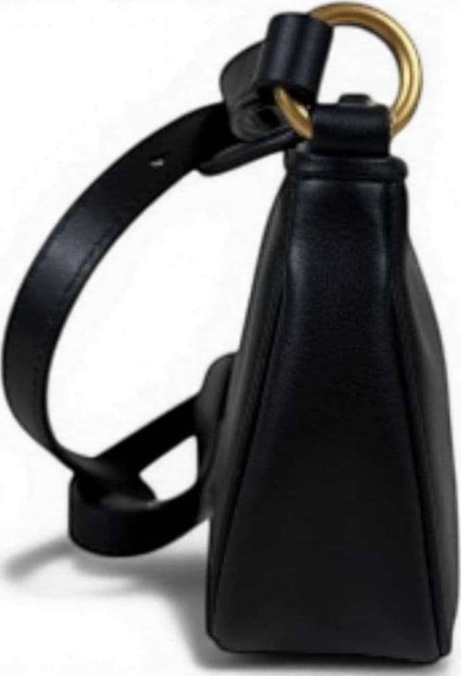 Pinko  Borsa Half Moon Baguette Mini Donna Nero in Pelle di Vitello Morbida - 6