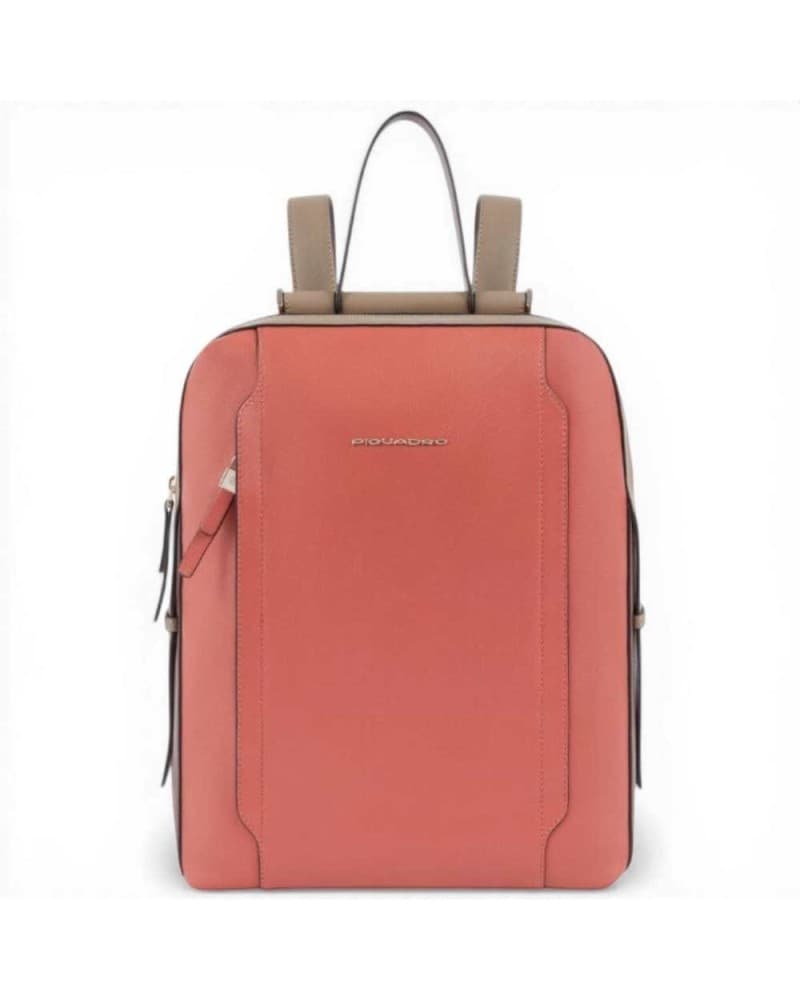 PIQUADRO Piquadro Zaino W92 Donna Arancio e Testa di Moro in Tessuto e Pelle con Porta PC 14'' e iPad - 9
