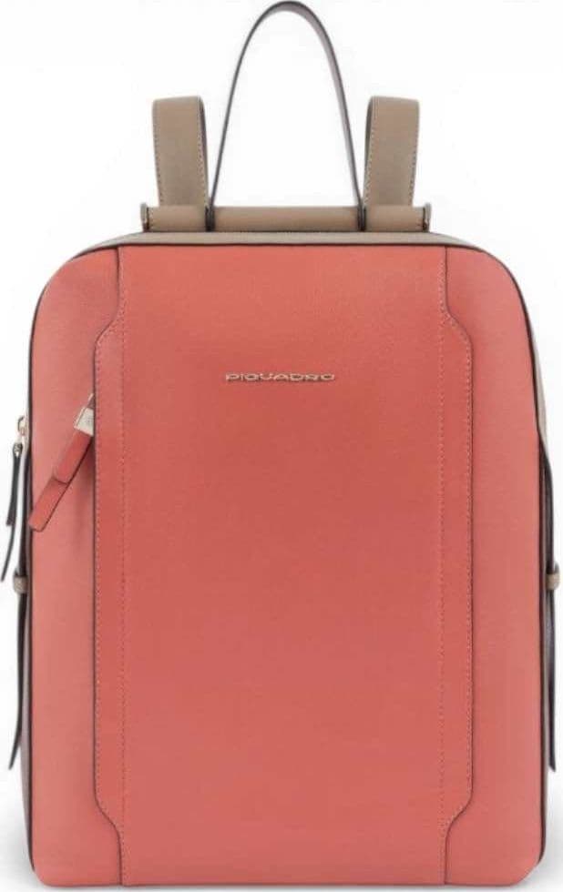 PIQUADRO Piquadro Zaino W92 Donna Arancio e Testa di Moro in Tessuto e Pelle con Porta PC 14'' e iPad - 2