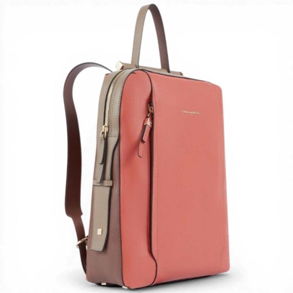 PIQUADRO Piquadro Zaino W92 Donna Arancio e Testa di Moro in Tessuto e Pelle con Porta PC 14'' e iPad - 4