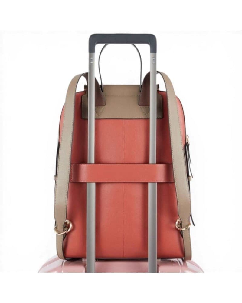 PIQUADRO Piquadro Zaino W92 Donna Arancio e Testa di Moro in Tessuto e Pelle con Porta PC 14'' e iPad - 5