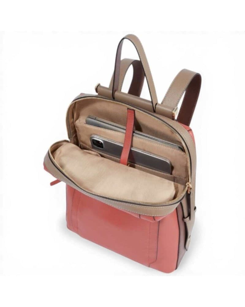 PIQUADRO Piquadro Zaino W92 Donna Arancio e Testa di Moro in Tessuto e Pelle con Porta PC 14'' e iPad - 7