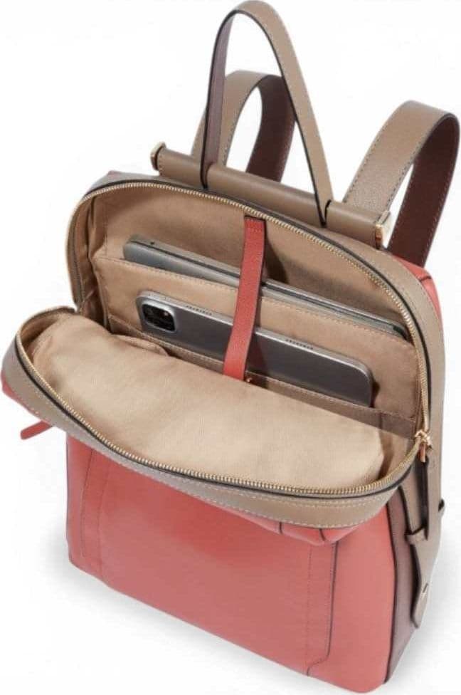 PIQUADRO Piquadro Zaino W92 Donna Arancio e Testa di Moro in Tessuto e Pelle con Porta PC 14'' e iPad - 8