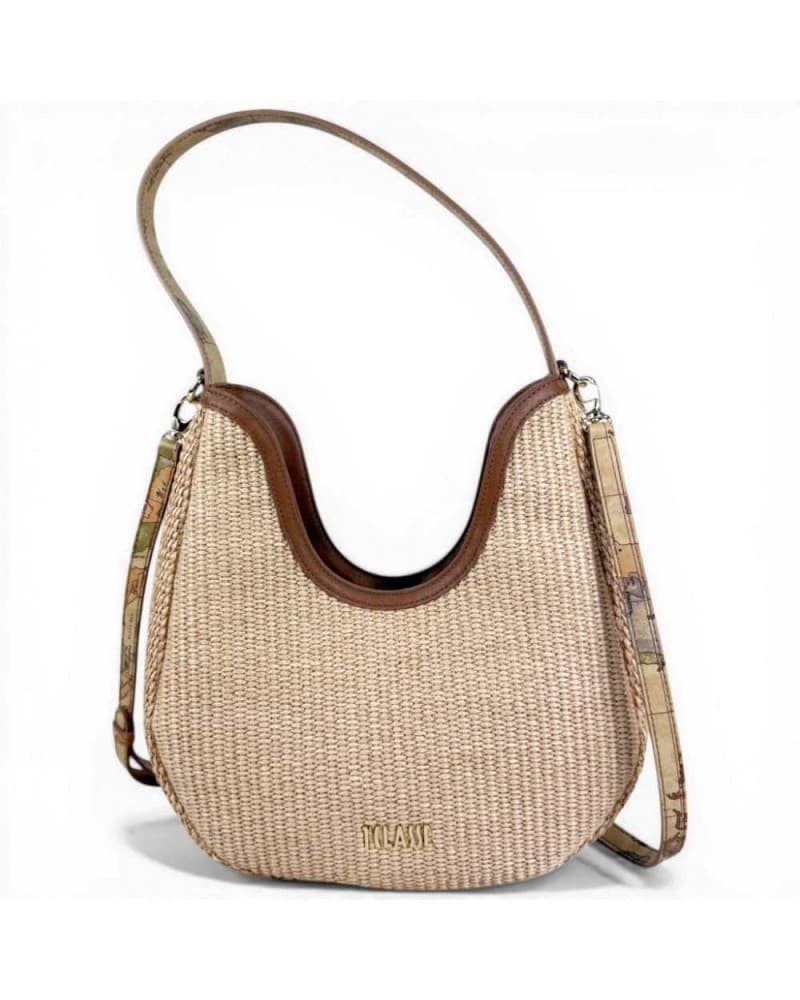 ALVIERO MARTINI 1 CLASSE Alviero Martini Prima Classe Hobo Shoulder Bag Donna Naturale Sunny Rafia con Dettagli Geo Classic - 7