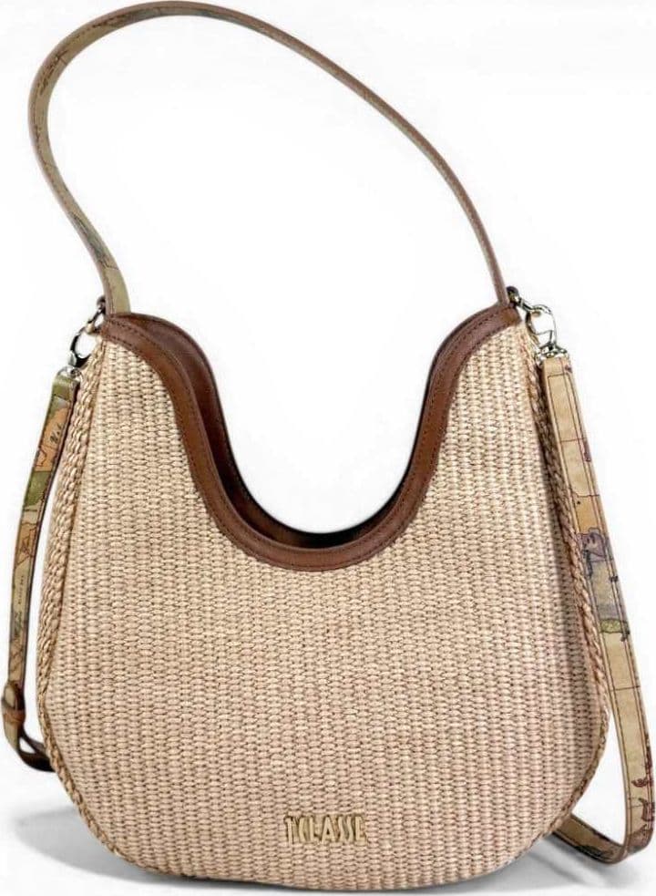 ALVIERO MARTINI 1 CLASSE Alviero Martini Prima Classe Hobo Shoulder Bag Donna Naturale Sunny Rafia con Dettagli Geo Classic - 2