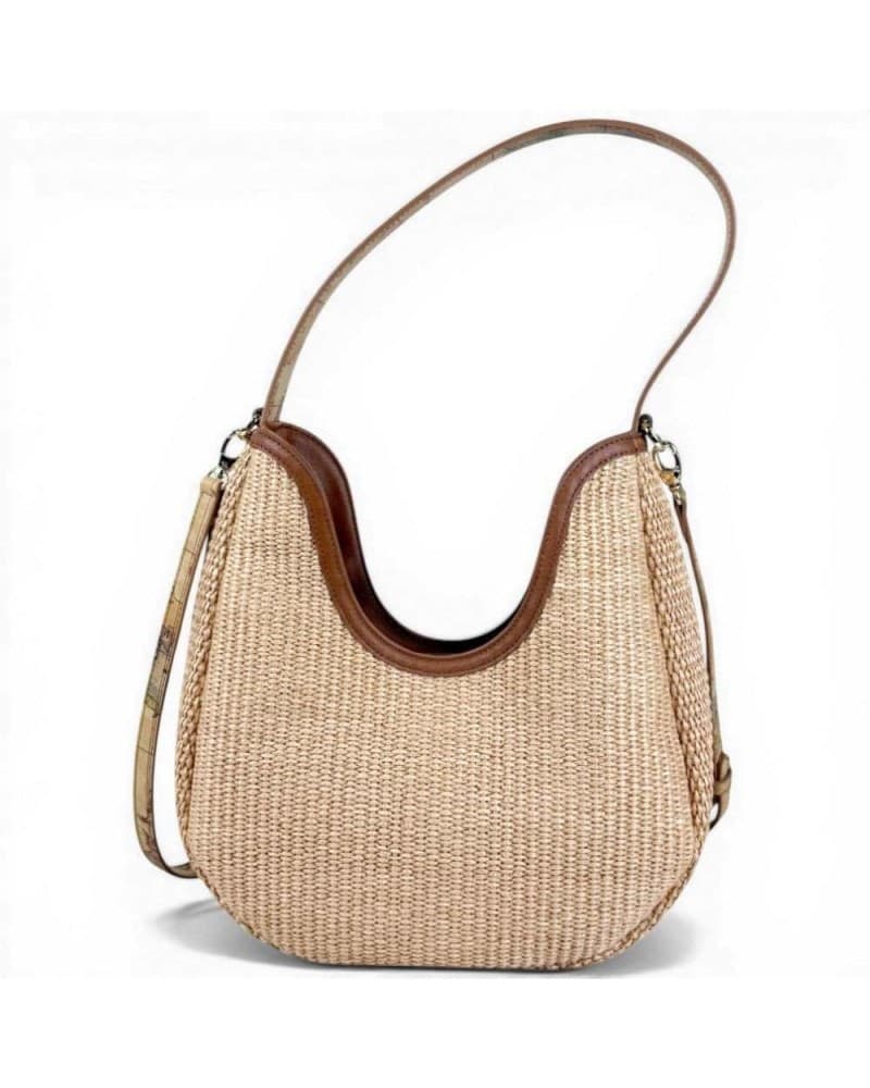 ALVIERO MARTINI 1 CLASSE Alviero Martini Prima Classe Hobo Shoulder Bag Donna Naturale Sunny Rafia con Dettagli Geo Classic - 3