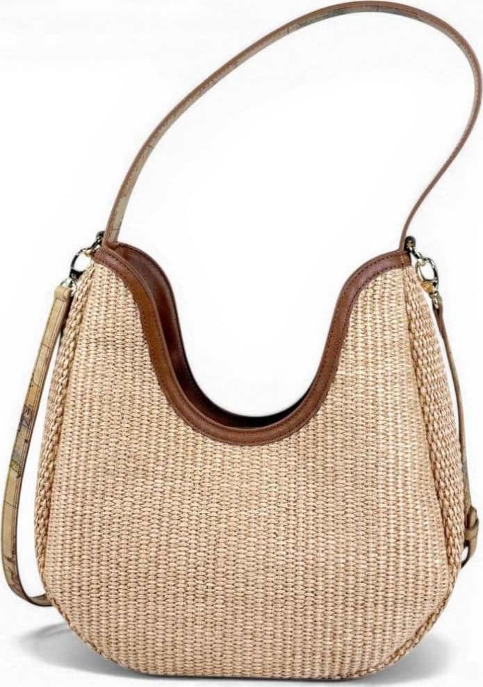 ALVIERO MARTINI 1 CLASSE Alviero Martini Prima Classe Hobo Shoulder Bag Donna Naturale Sunny Rafia con Dettagli Geo Classic - 4