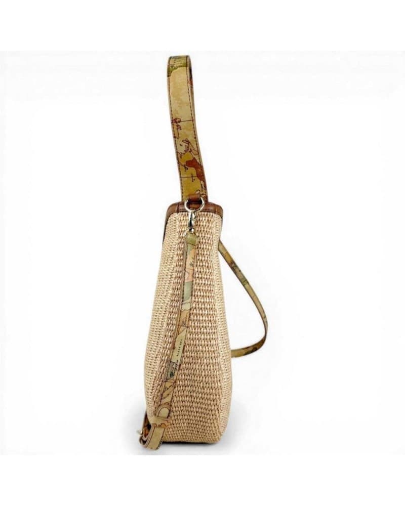 ALVIERO MARTINI 1 CLASSE Alviero Martini Prima Classe Hobo Shoulder Bag Donna Naturale Sunny Rafia con Dettagli Geo Classic - 5