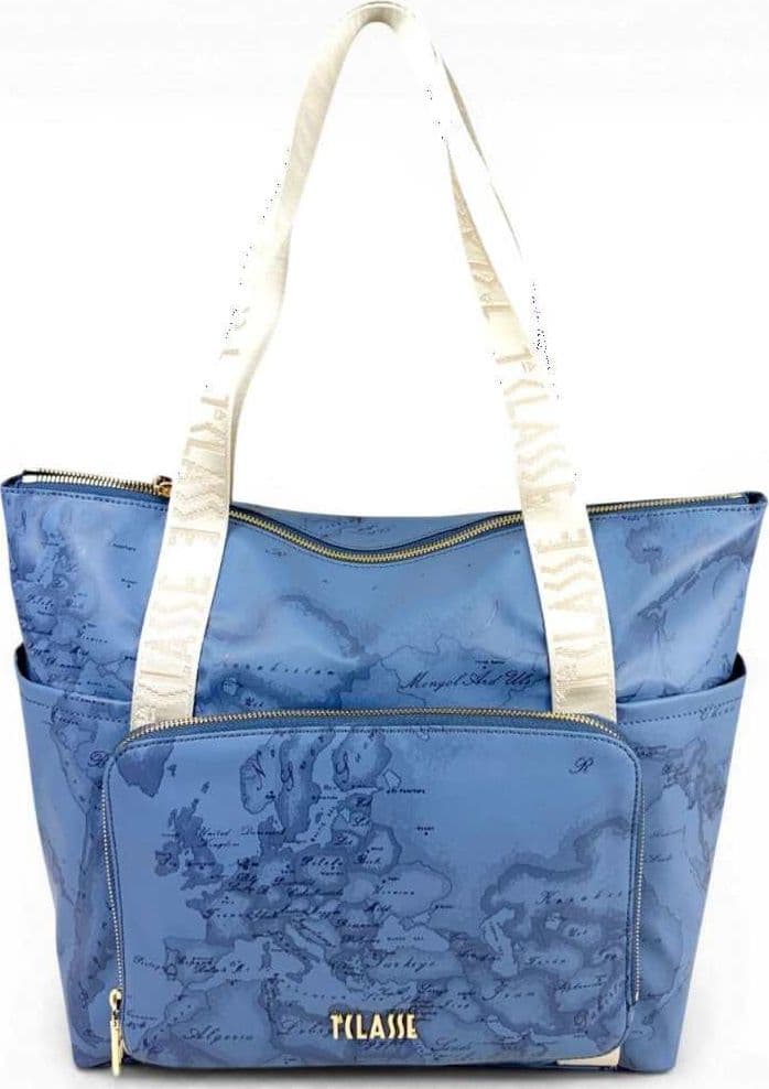 ALVIERO MARTINI 1 CLASSE Alviero Martini Prima Classe Packable Shopping Bag Donna Blu Jeans Soft Color in Tessuto Geo Classic - 2