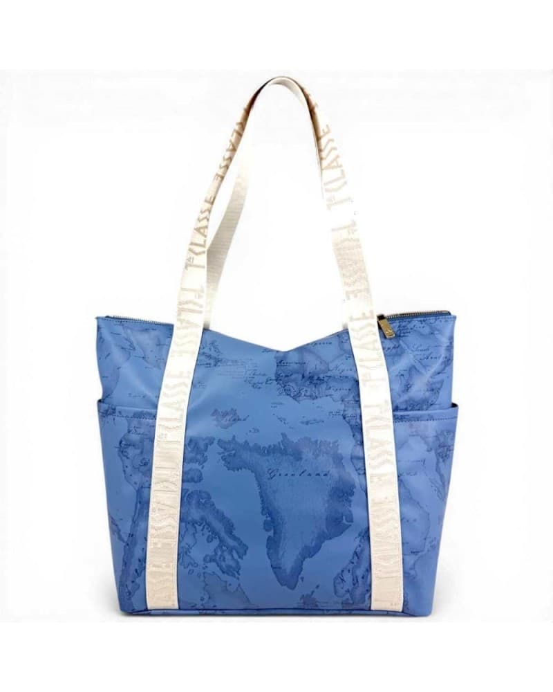 ALVIERO MARTINI 1 CLASSE Alviero Martini Prima Classe Packable Shopping Bag Donna Blu Jeans Soft Color in Tessuto Geo Classic - 3