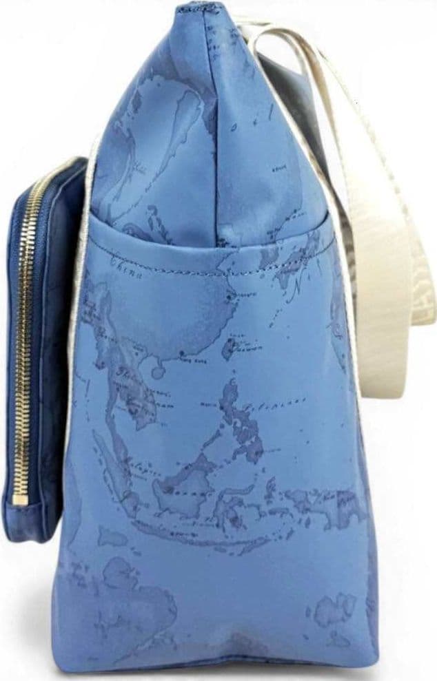 ALVIERO MARTINI 1 CLASSE Alviero Martini Prima Classe Packable Shopping Bag Donna Blu Jeans Soft Color in Tessuto Geo Classic - 6