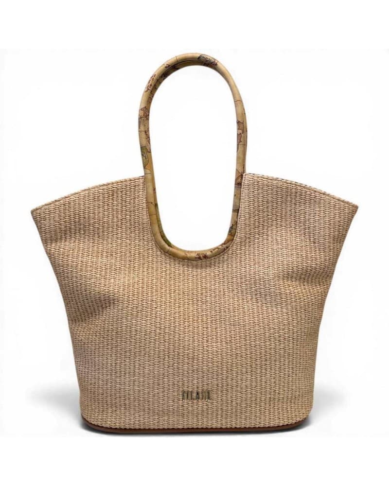 ALVIERO MARTINI 1 CLASSE Alviero Martini Prima Classe Shopping Bag Donna Naturale Sunny Rafia con Dettagli Geo Classic - 9