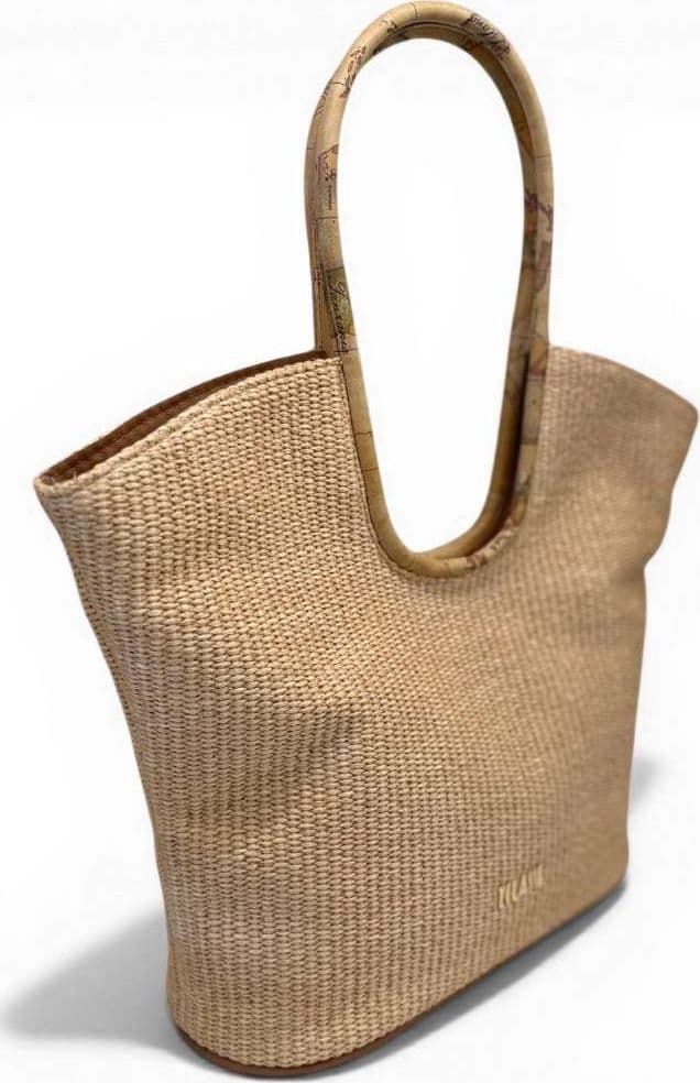 ALVIERO MARTINI 1 CLASSE Alviero Martini Prima Classe Shopping Bag Donna Naturale Sunny Rafia con Dettagli Geo Classic - 4