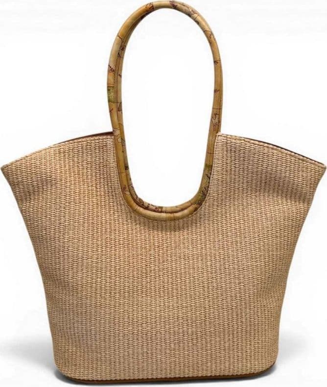 ALVIERO MARTINI 1 CLASSE Alviero Martini Prima Classe Shopping Bag Donna Naturale Sunny Rafia con Dettagli Geo Classic - 5