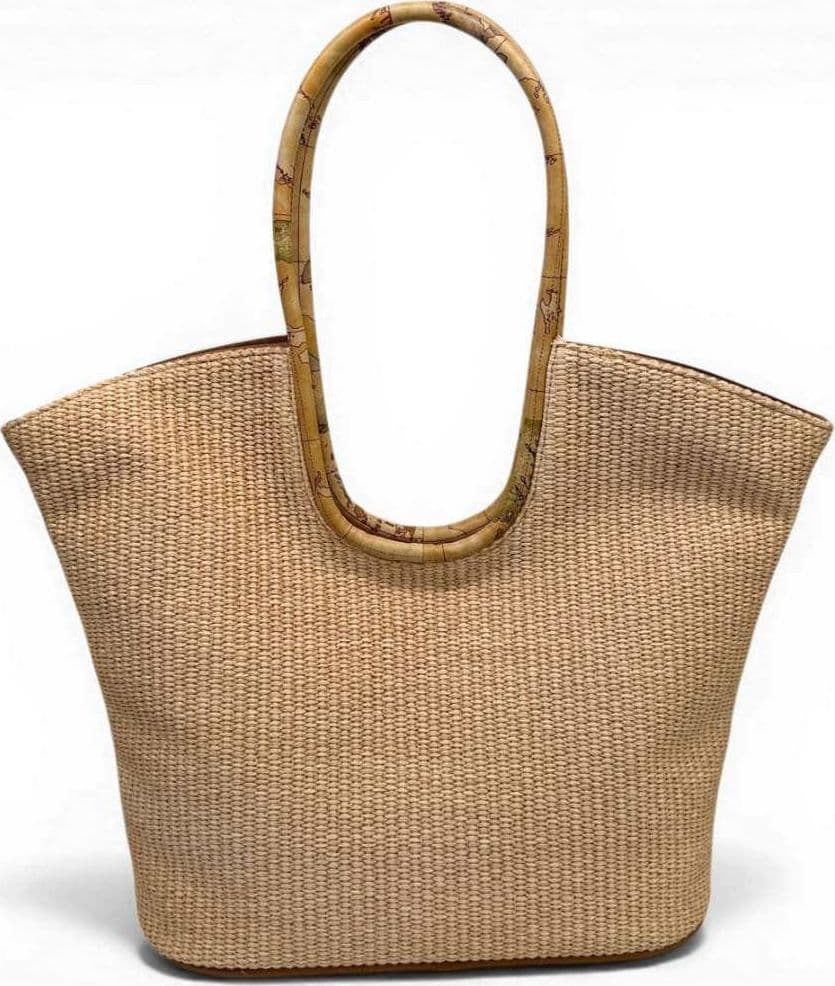ALVIERO MARTINI 1 CLASSE Alviero Martini Prima Classe Shopping Bag Donna Naturale Sunny Rafia con Dettagli Geo Classic - 6