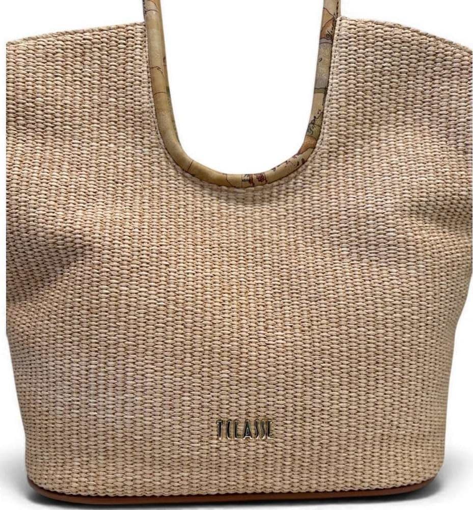 ALVIERO MARTINI 1 CLASSE Alviero Martini Prima Classe Shopping Bag Donna Naturale Sunny Rafia con Dettagli Geo Classic - 8