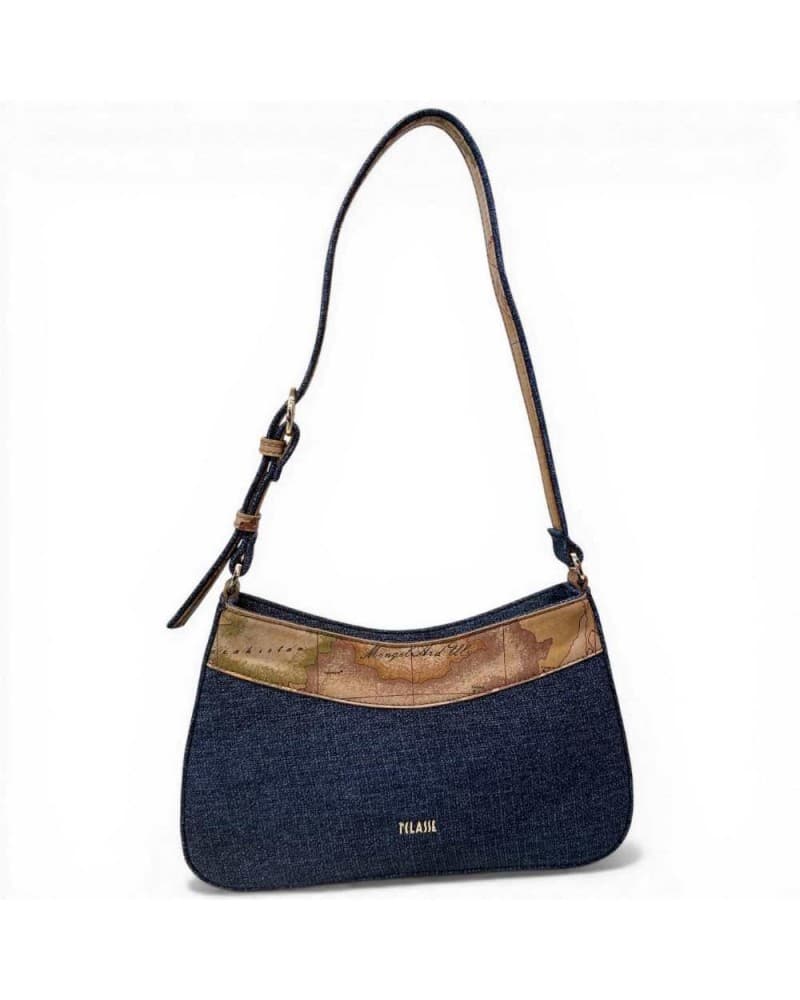 ALVIERO MARTINI 1 CLASSE Alviero Martini Prima Classe Shoulder Bag Donna Blu Jeans Sandy Belt in Tessuto Geo Classic - 9