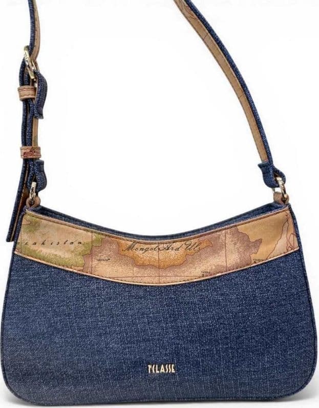 ALVIERO MARTINI 1 CLASSE Alviero Martini Prima Classe Shoulder Bag Donna Blu Jeans Sandy Belt in Tessuto Geo Classic - 7
