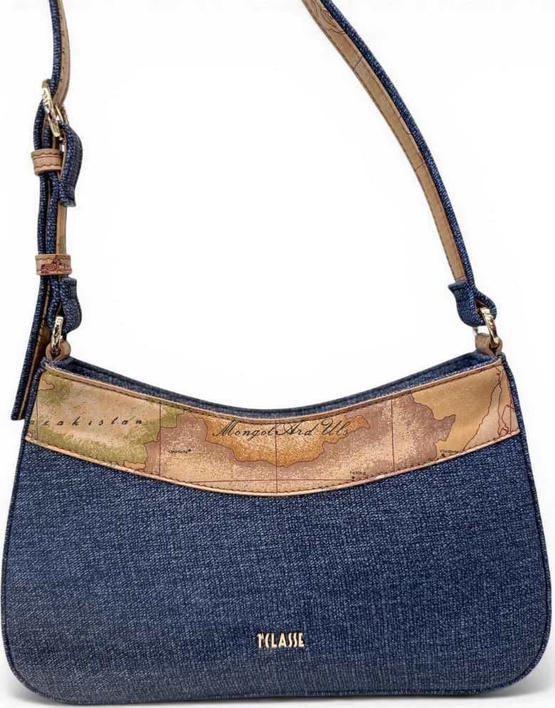 ALVIERO MARTINI 1 CLASSE Alviero Martini Prima Classe Shoulder Bag Donna Blu Jeans Sandy Belt in Tessuto Geo Classic - 8